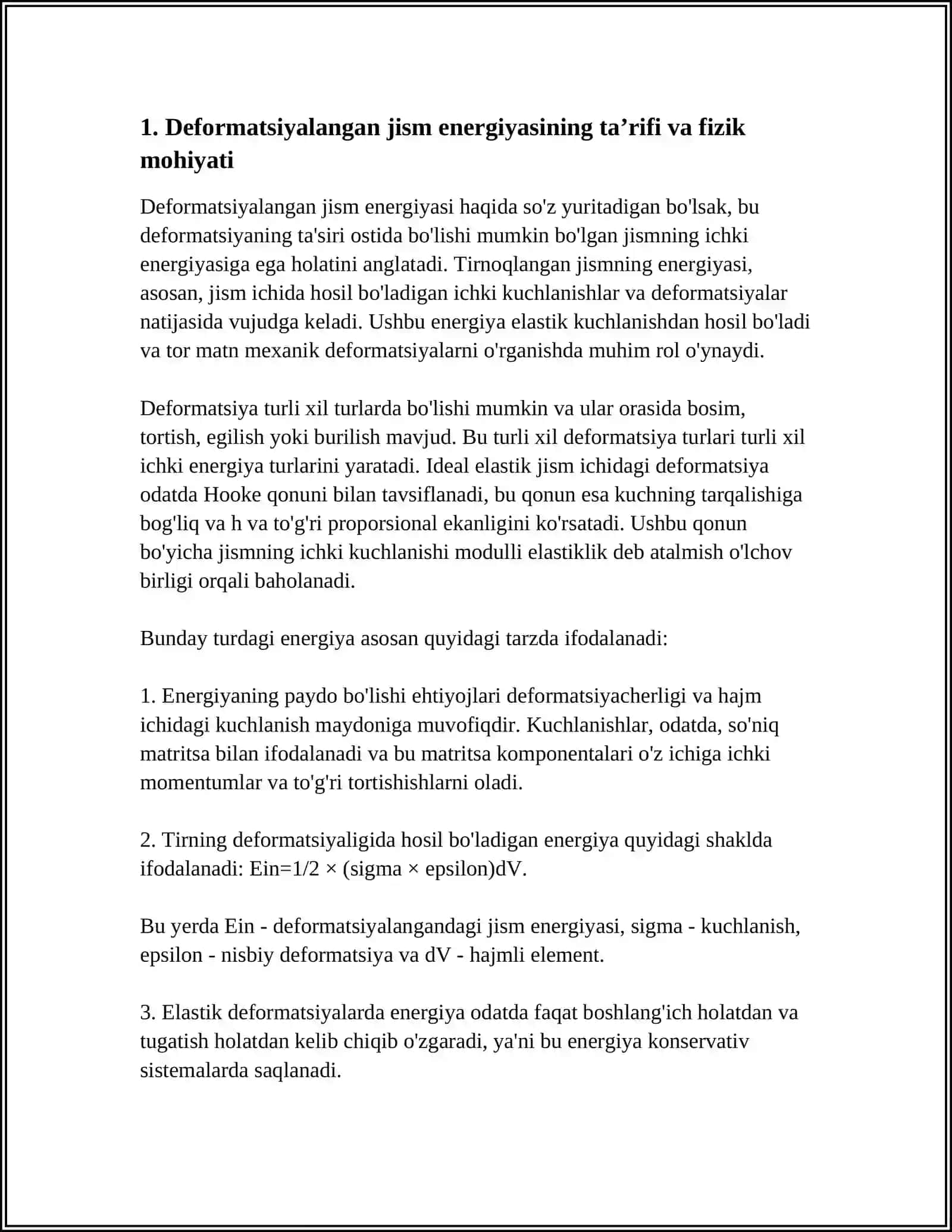DEFORMATSIYALANGAN JISM ENERGIYASI 3