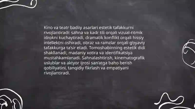 Badiiy asarlarning estetik idrok etishida ahamiyati 3
