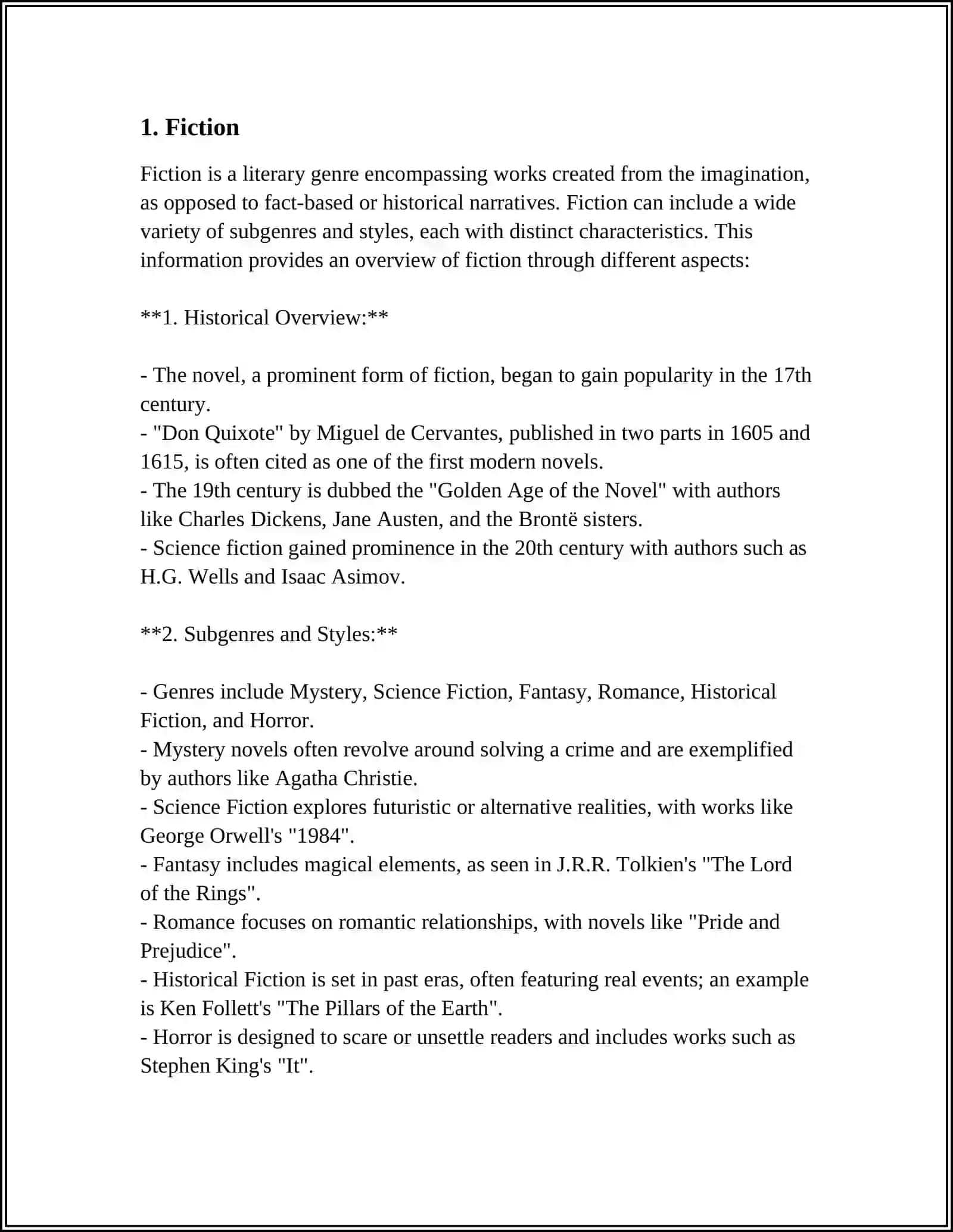 TYPES OF BOOKS: Fiction 3
