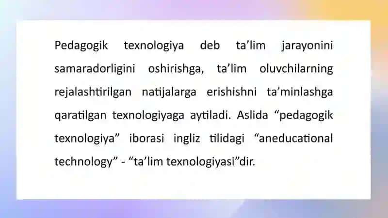 Taʼlimning shaxsga yoʻnaltirilgan texnologiyasi. Idrok xaritasi 3