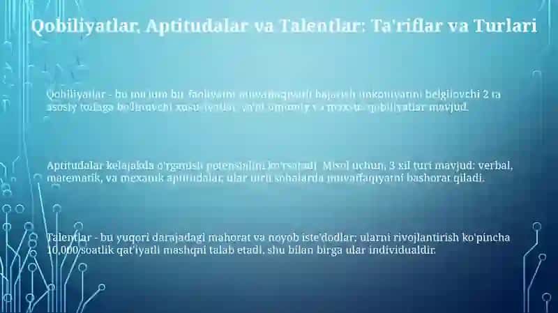 Qobiliyatlar, Aptitudalar va Talentlar: Ta'riflar va Farqlar 3