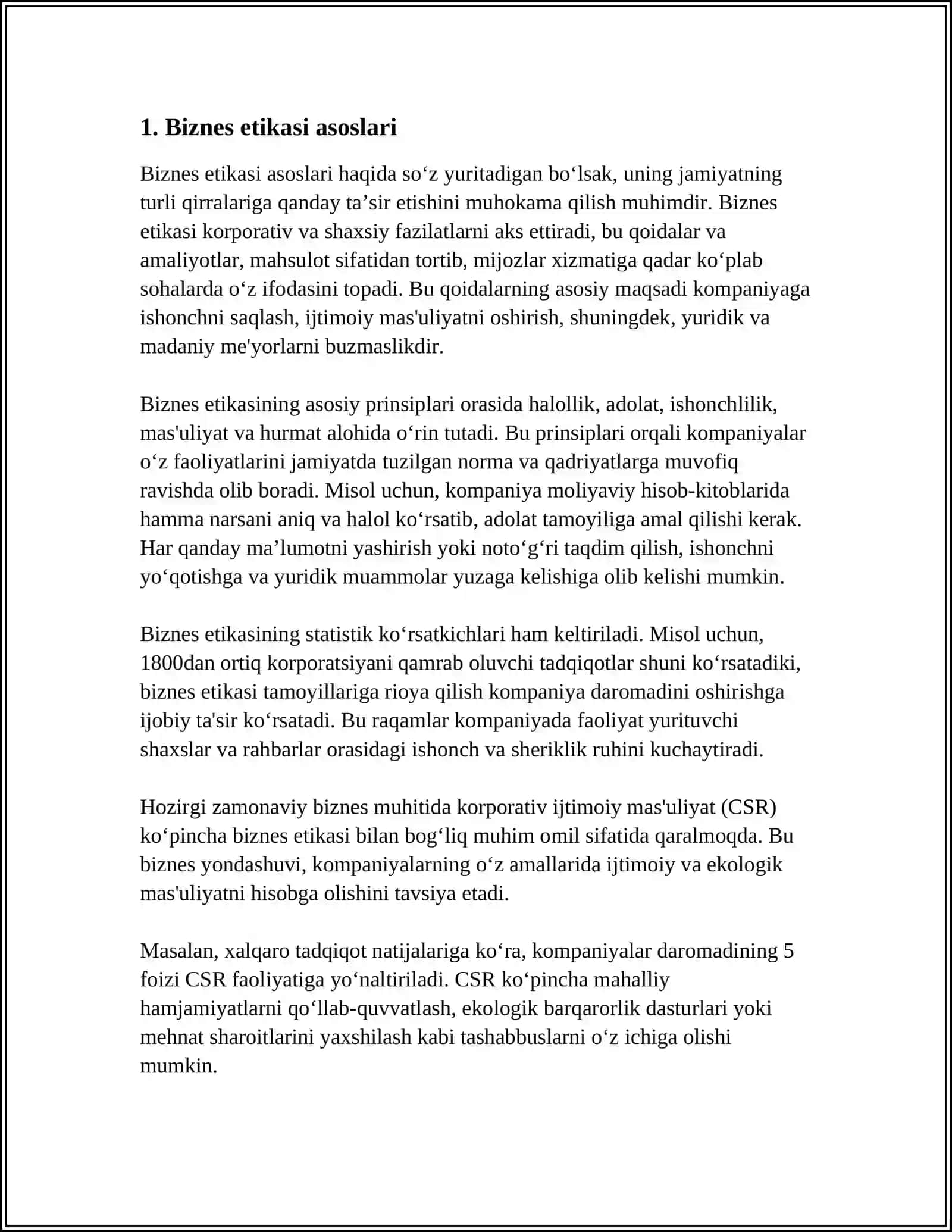BIZNES ETIKASI VA IJTIMOIY JAVOBGARLIK TAMOYILLARI 3