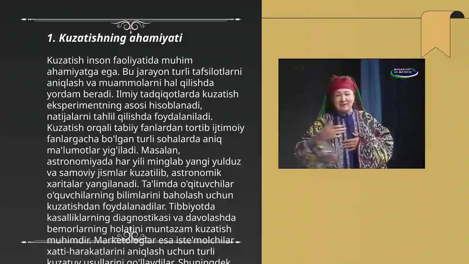 Kuzatish,suxbat,inson faoliyati mahsulini tahlil qilish psixalogiyaning metodlari sifatida 3