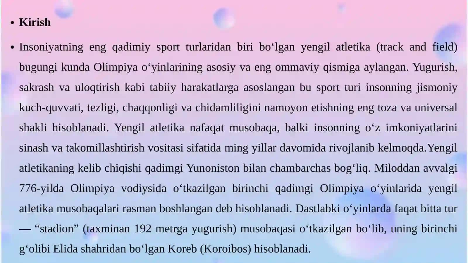 Yengil atletikaning kelib chiqish tarixi va dastlabki qoidalari 3