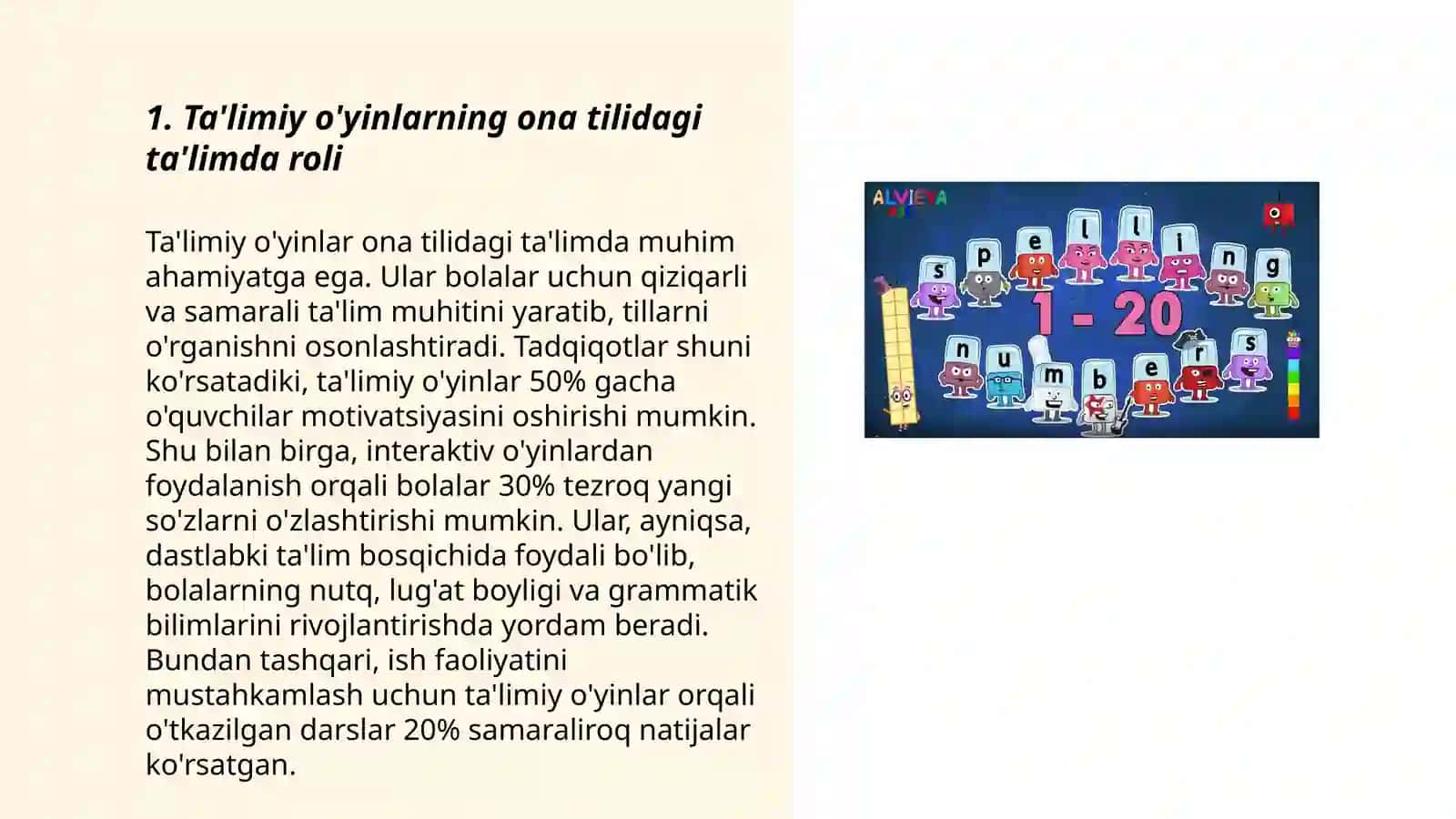 Ona tili savodxonligi darslarida ta'limiy o'yinlarni qo'llash 3