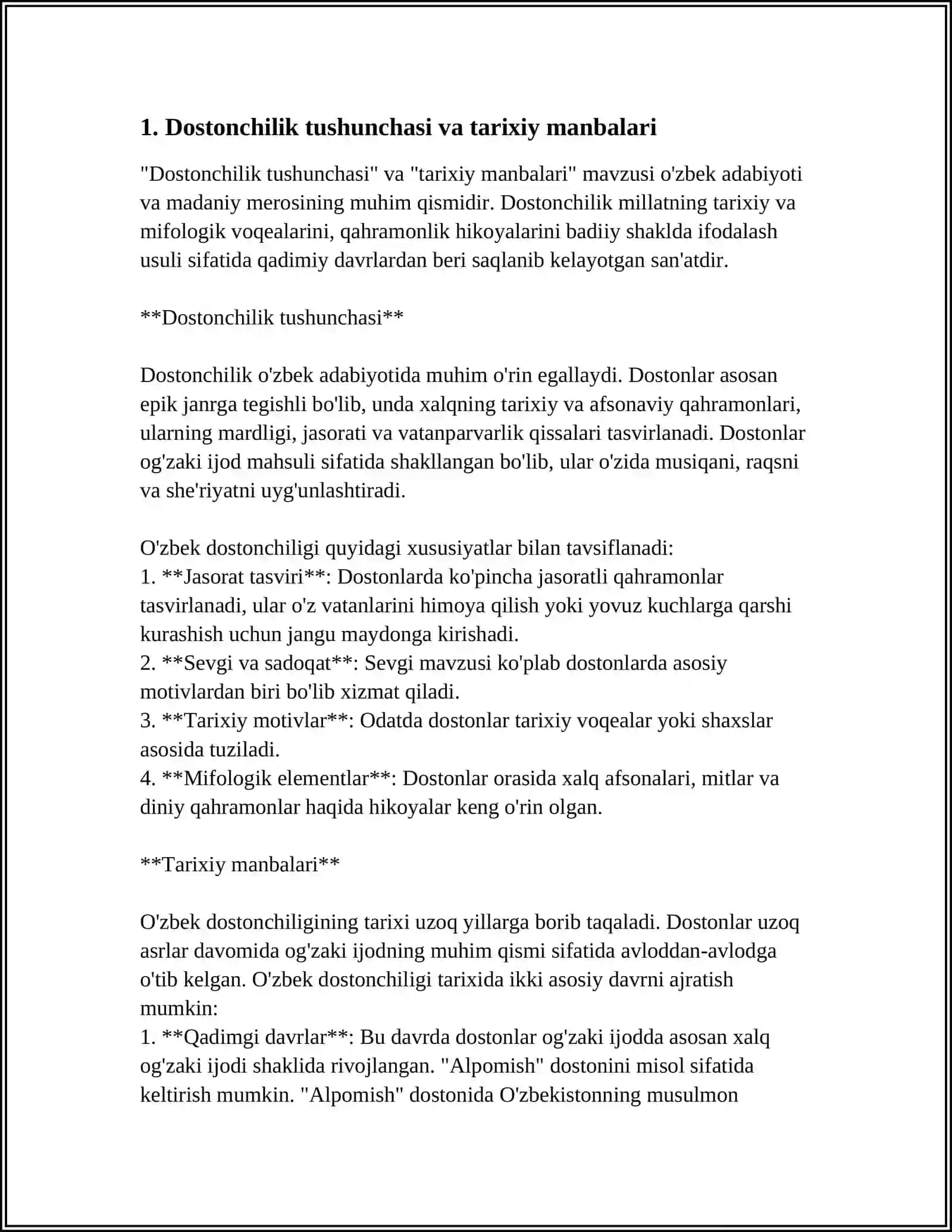 Oʻzbek Xalq Dostonchiliginin Oʻrganilishi va Dostonchilik Maktablari 3