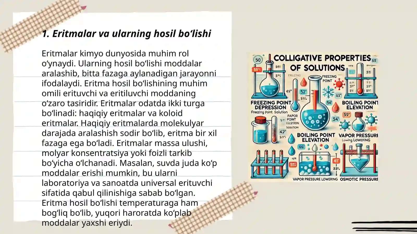 Eritmalar Eritmalarning kalligativ hossalari 3