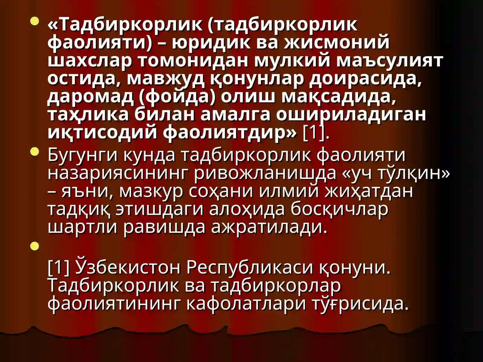 Узбекистонда кичик бизнес ва хусусий тадбиркорликни ривожлантириш 3