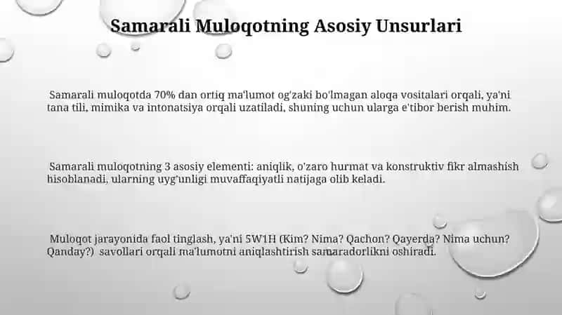 Kasbiy muloqot uslubiyati va qoidalar 3