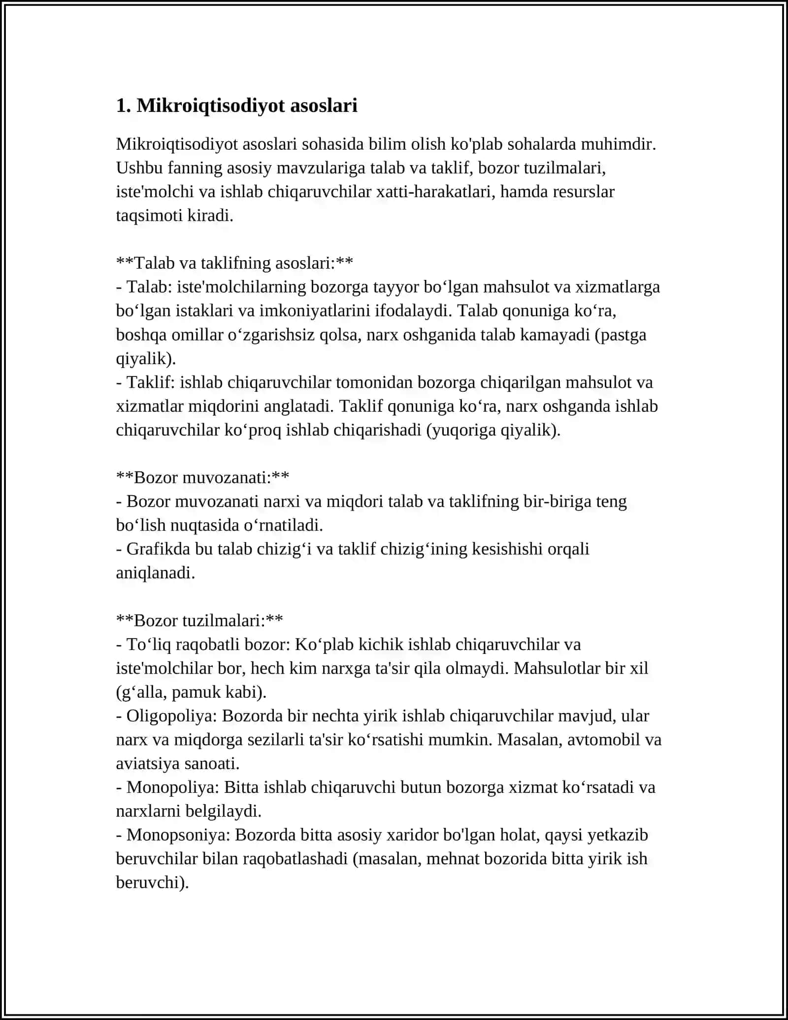 MIKRAIQTISODIY DAVID AYLANISH MADELLARI TOVORLAR VA RESUSLAR BOZORI 3