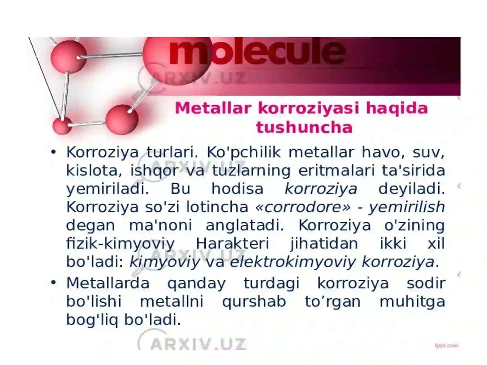 Metallarning korroziyasi va ularqa qarash usullari 3