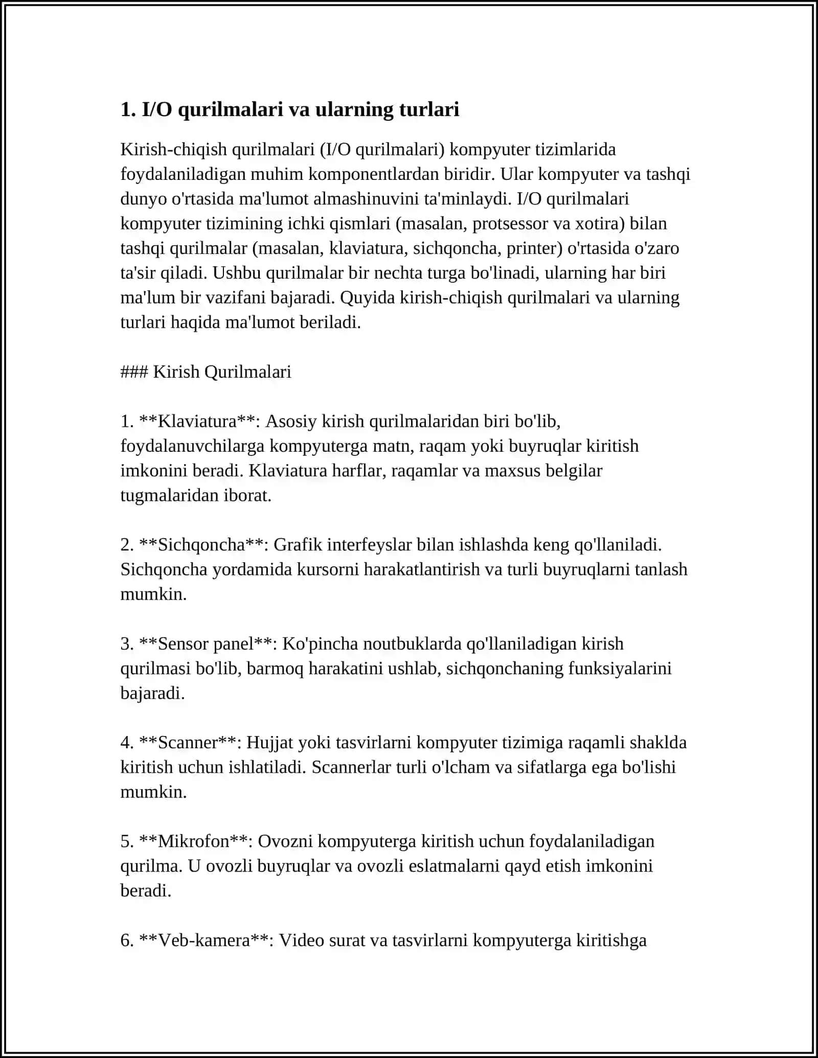 Mavzu: OPERATSION TIZIMLARDA KIRITISH-CHIQARISH OPERATSIYALARINI BOSHQARISH 3