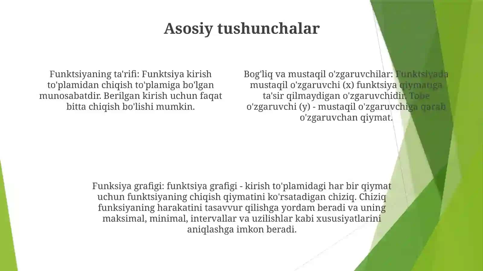 Bo'Sag'A Funksiyalari 3
