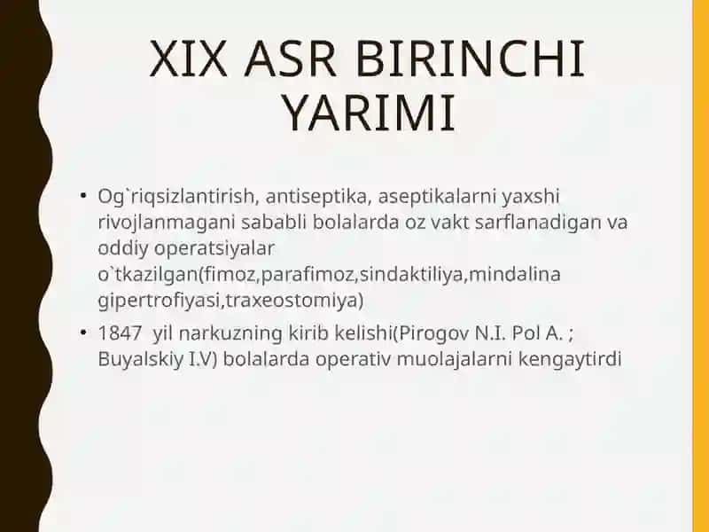 Bolalar Xirurgiyasining RIVOJLANISH TARIXI 3
