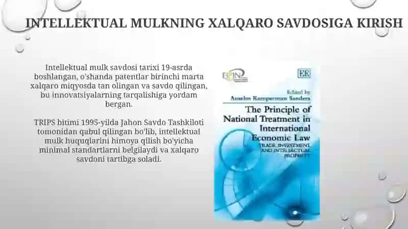 Intellektual mulkning xalqaro savdosi 3