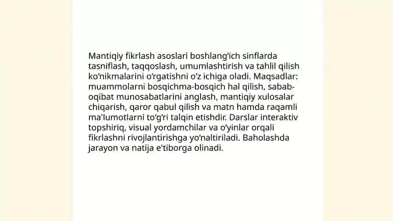 Boshlang’ich sinflarda o’quvchilarni mantiqiy fikrlash qobiliyatini oshirish 3