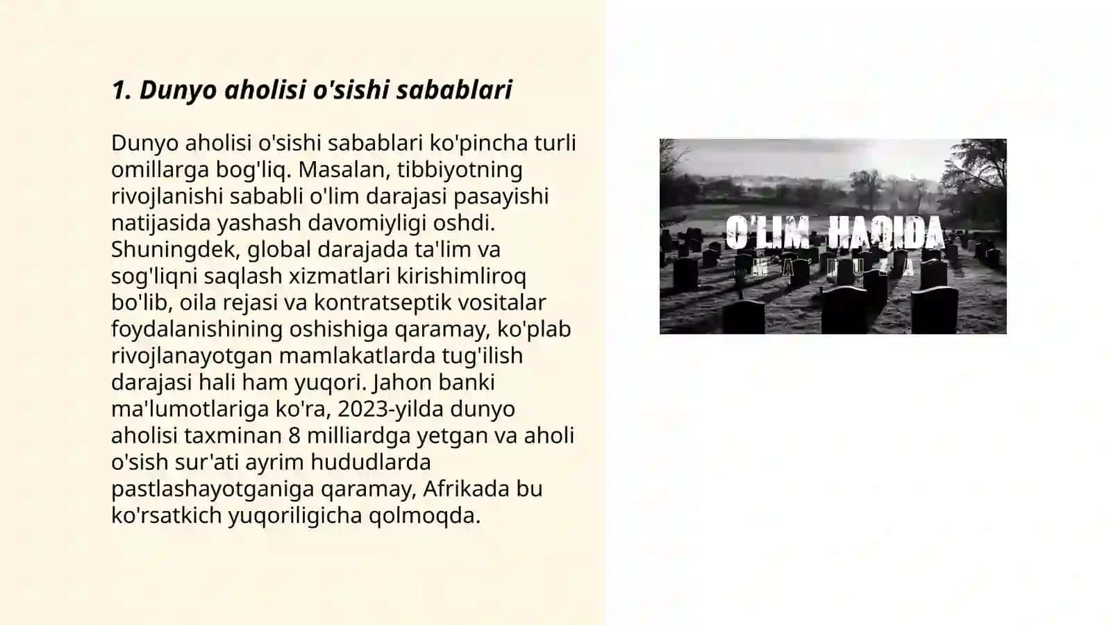 Dunyo aholisi ólimi sabablari va epidemiologik ótish 3