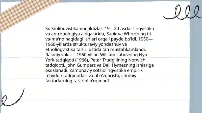 Sotsiolingvistik nazariyaning shakllanishi va uning ob'yekti 3