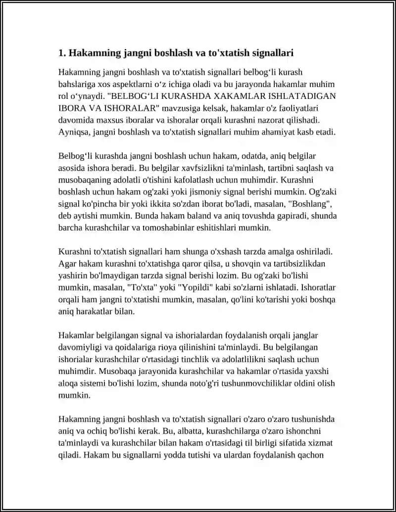 BELBOGʻLI KURASHDA XAKAMLAR ISHLATADIGAN IBORA VA ISHORALAR 3