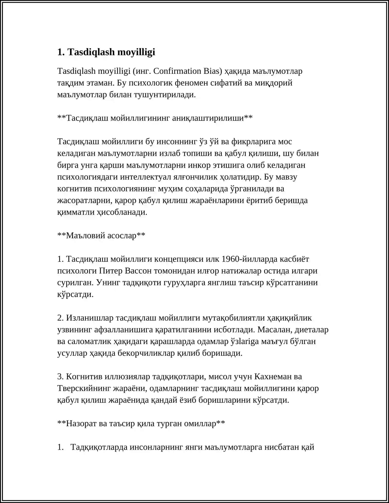 Tasdiqlash moyilligi 3
