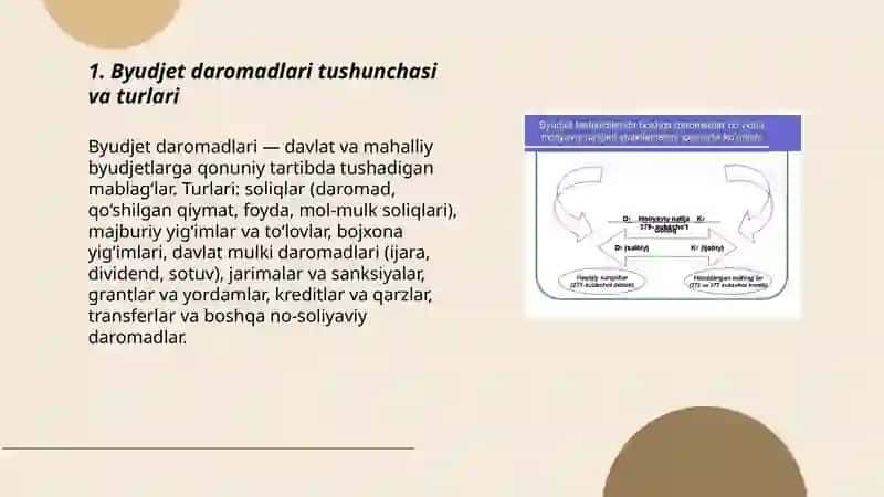 Byudjet daromadlarini va ularni shakllantirish prinsiplari 3