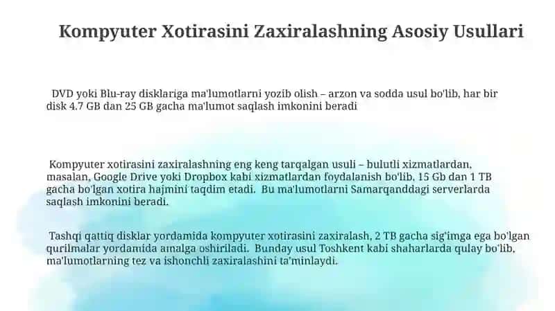 Kompyuterda xotirani zaxiralash 3