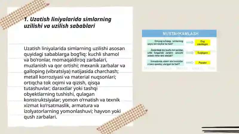 Elektr tarmoqlarida mavjud shikastlanishlar 3