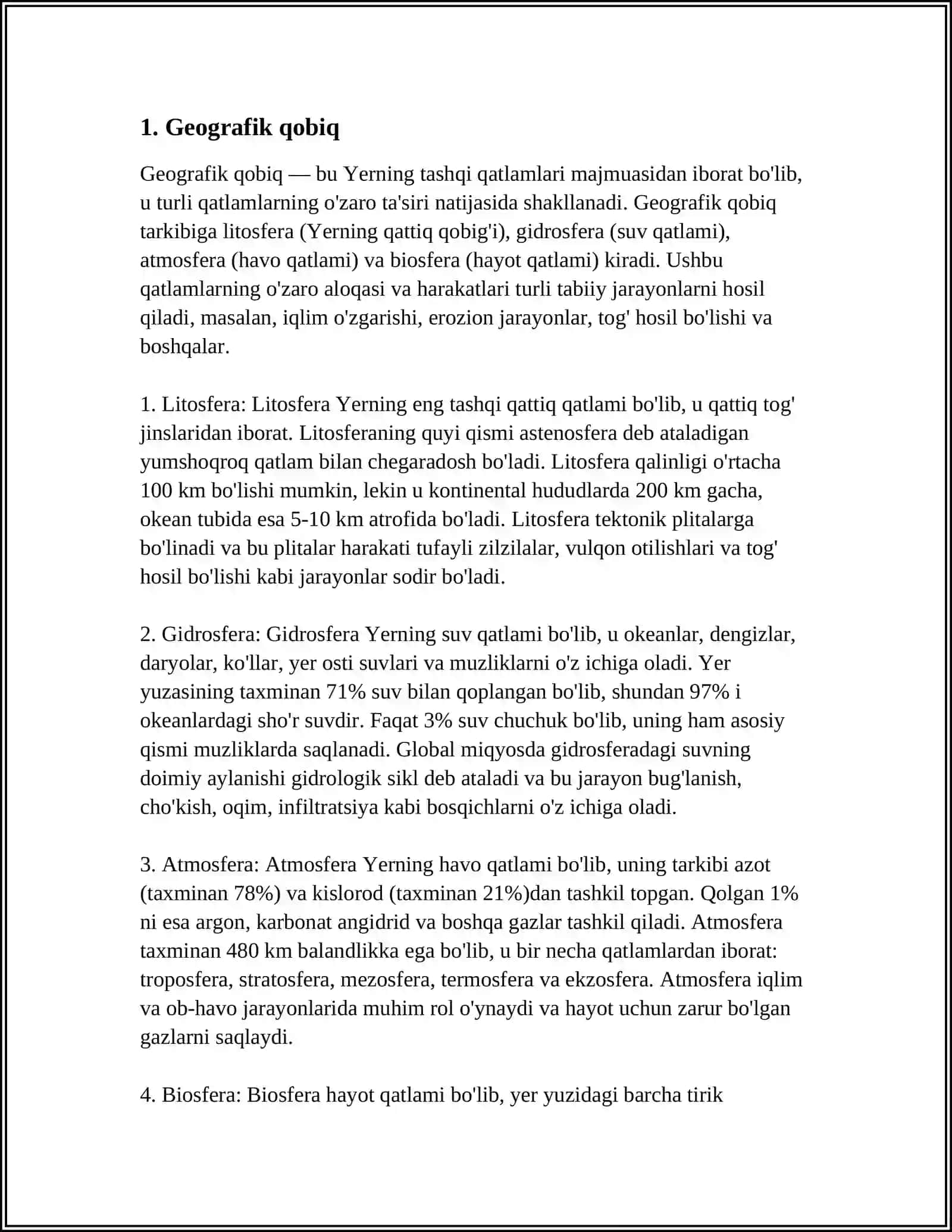 QARAQALPAQSTAN MAMLEKETLIK UNIVERSITETI GEOGRAFIYA HAM TABIYIY RESURSLAR REFERAT 3