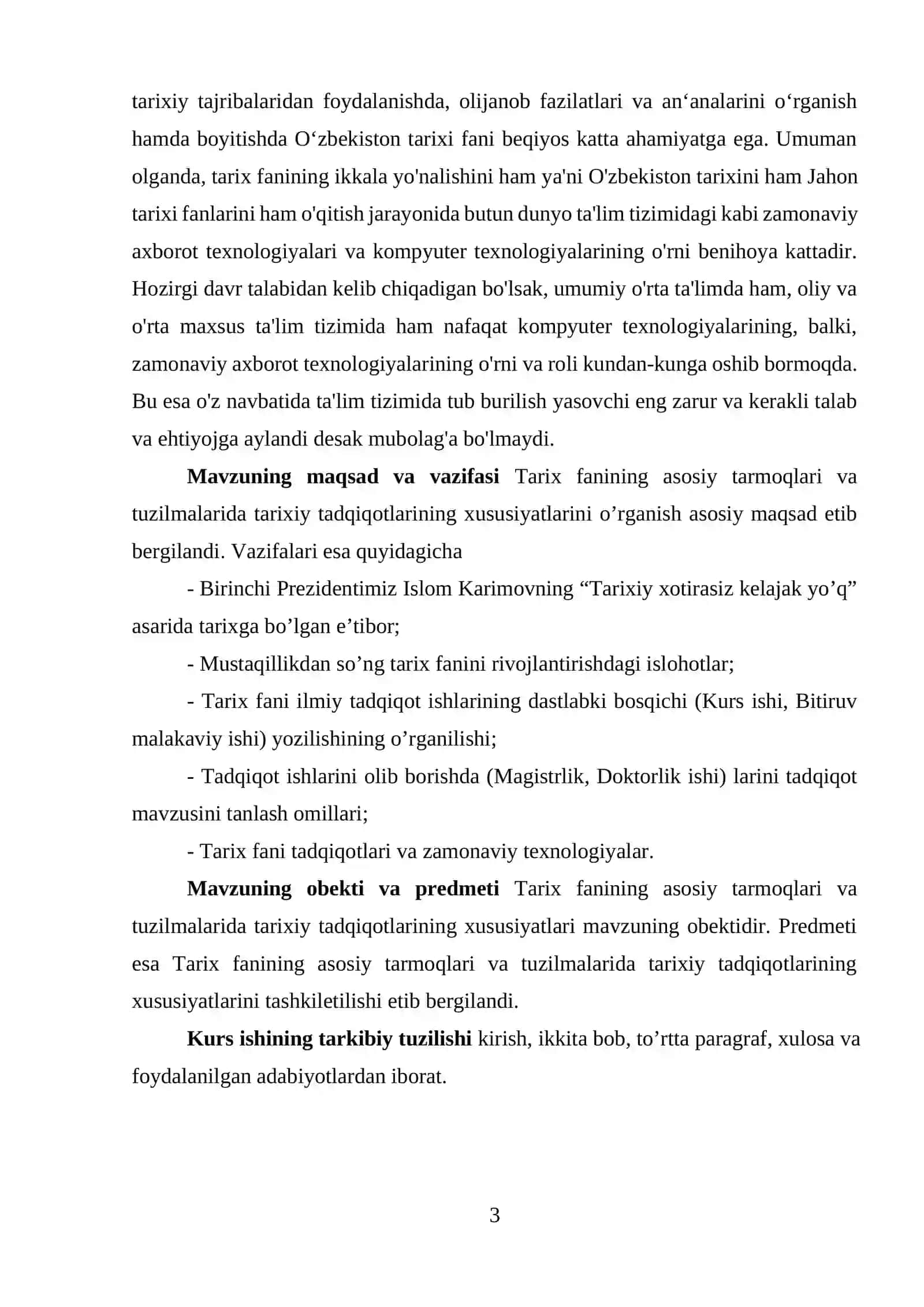 Tarixiy xotirasiz kelajak yo’q - Islom Karimovning ta'lim shakli tarixi mavzu bo‘yicha toldirilgan maqolasi 3
