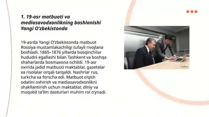 Yangi Oʻzbekistonda Mediasavodxonlik 19 21 asrlar 3