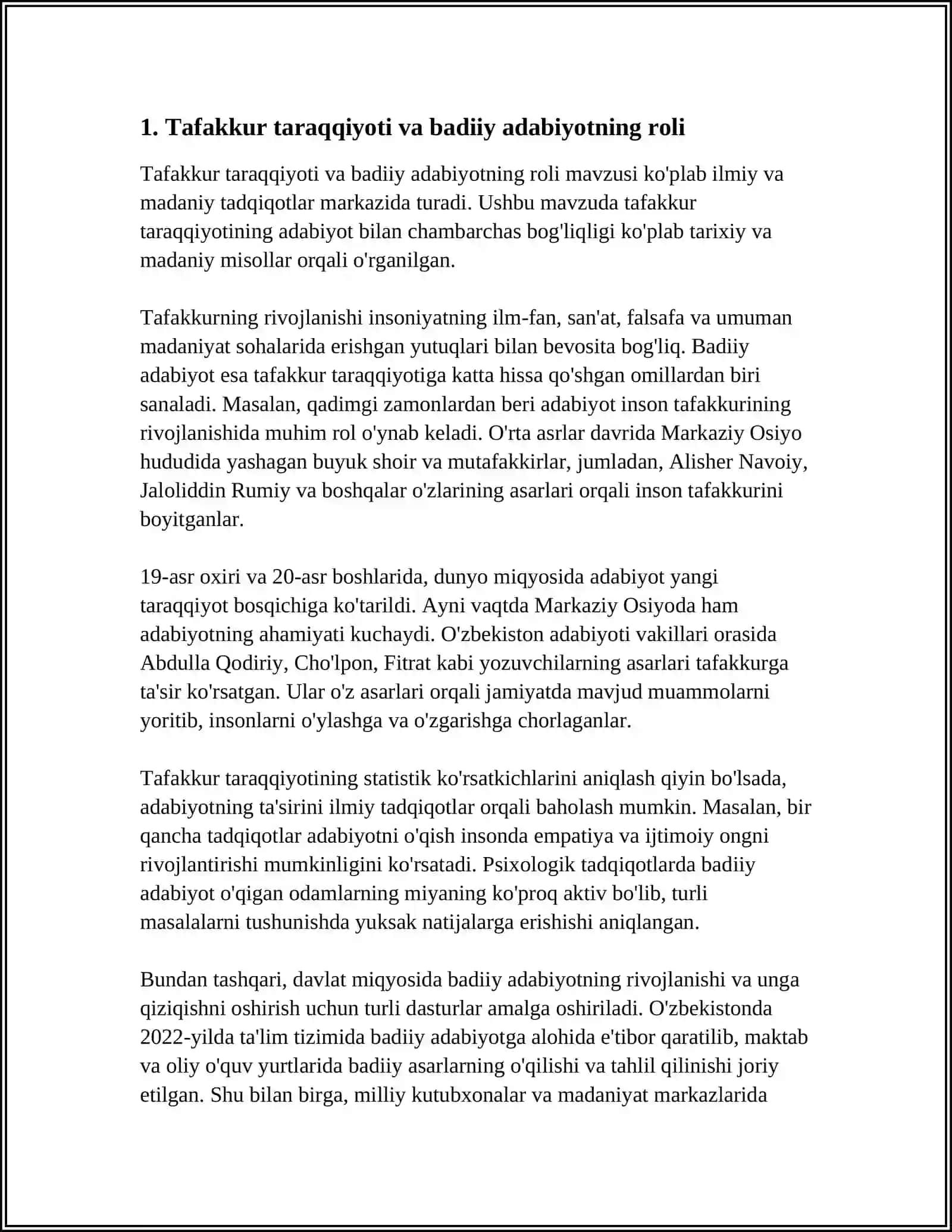 TAFAKKUR TARQQIYOTIGA XIZMAT QILUVCHI BADIIY ADABIYOTLAR TAHLILI 3