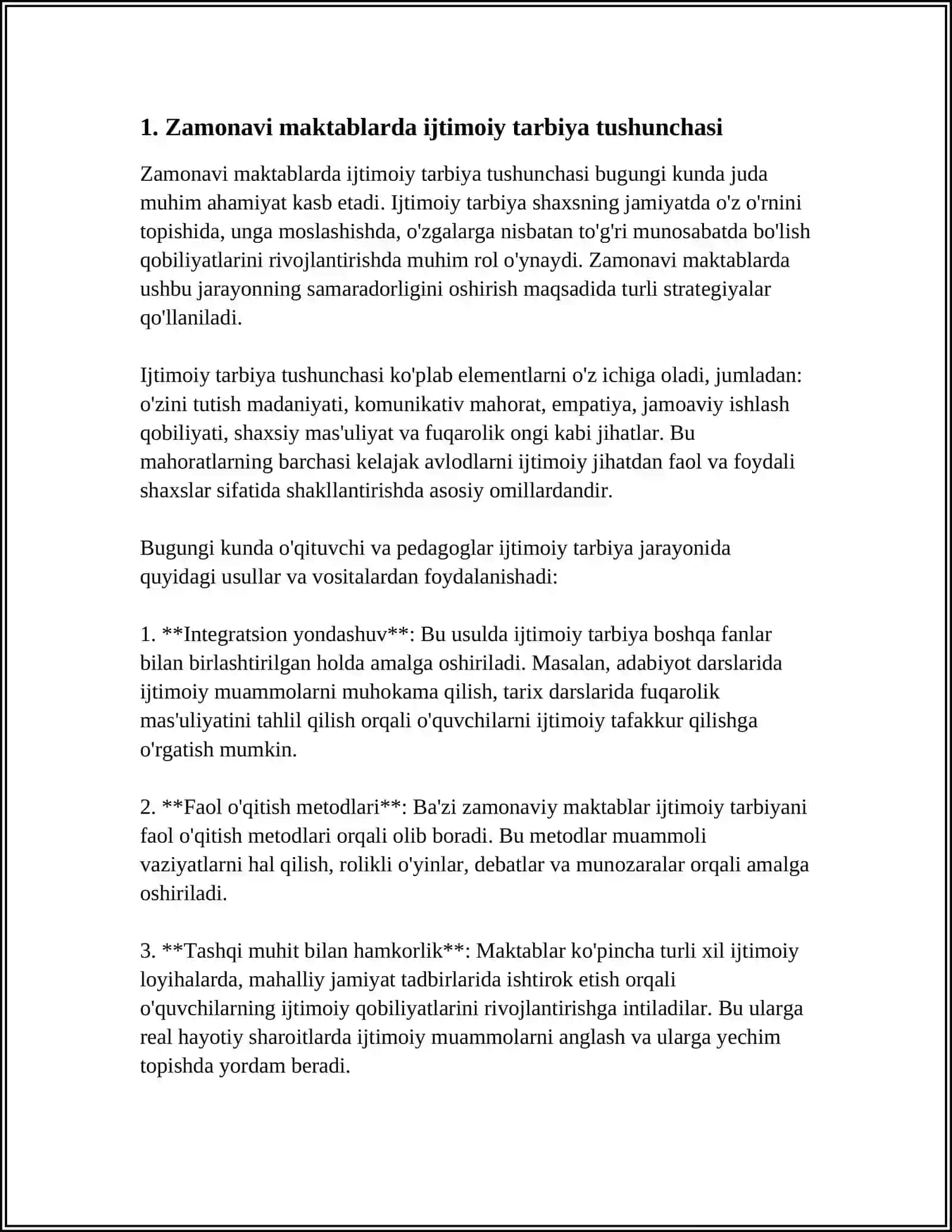 ZAMONAVIY MAKTABLARDA IJTIMOIY TARBIYA MUAMMOLLARI 3
