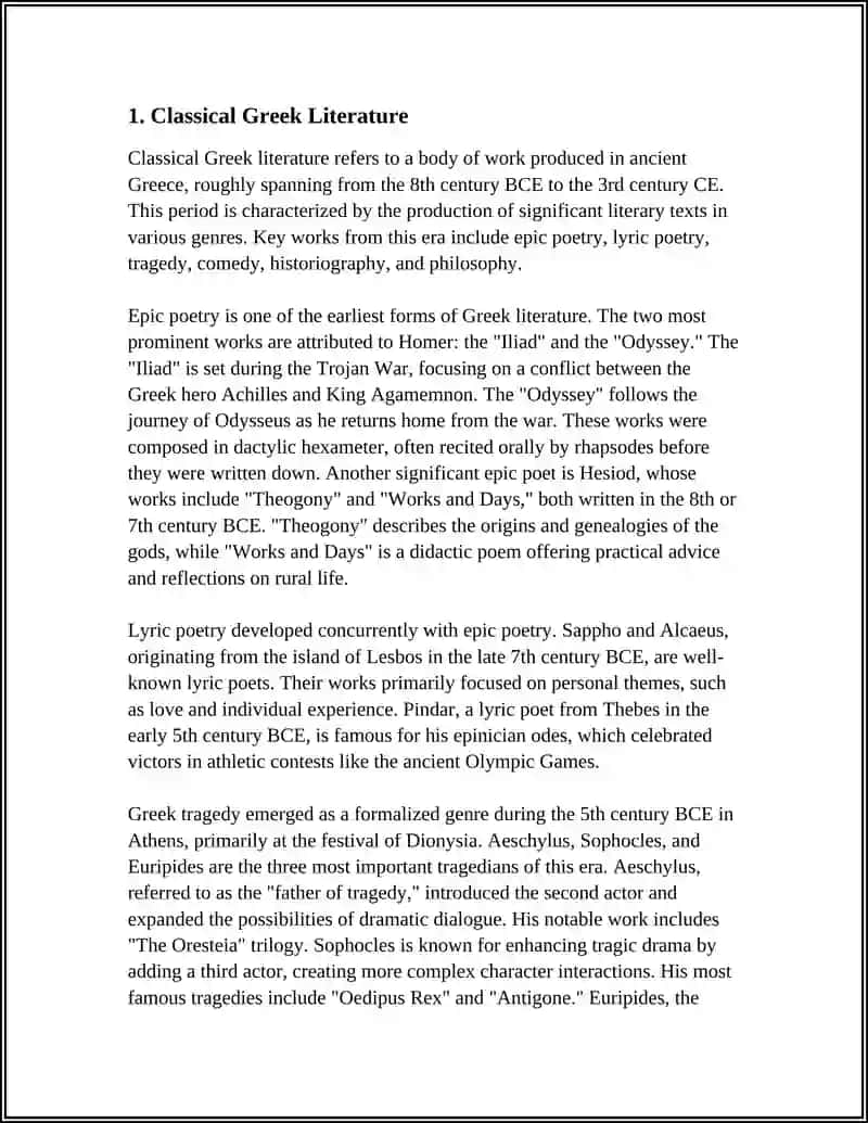 Classical Greek Literature 3