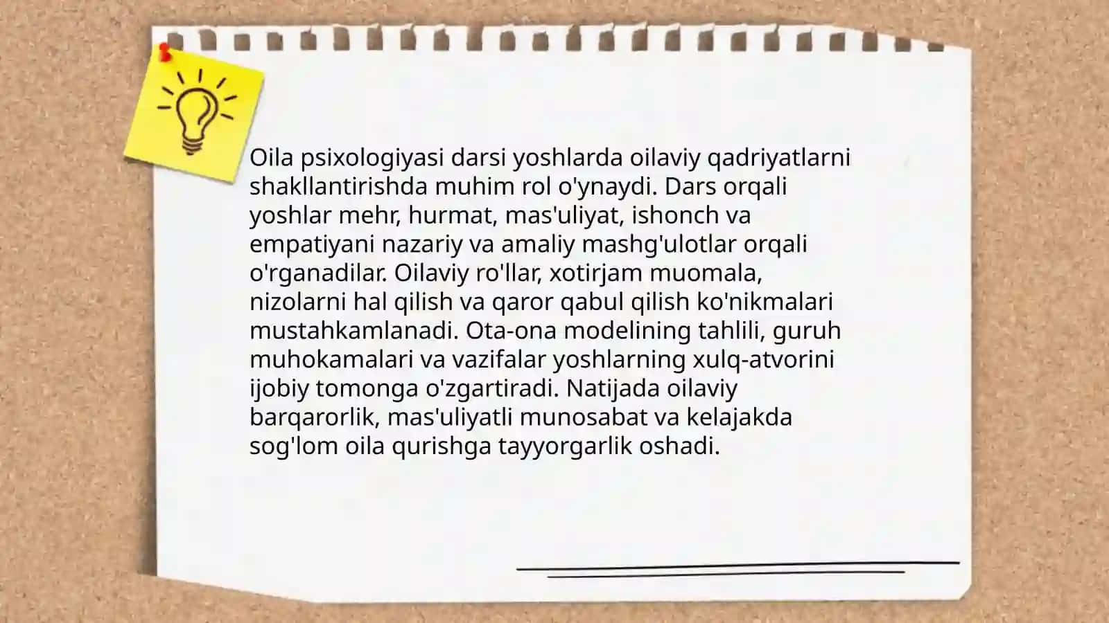 Oil psixologiyasi fanini yoshlar xayotidagi orni 3