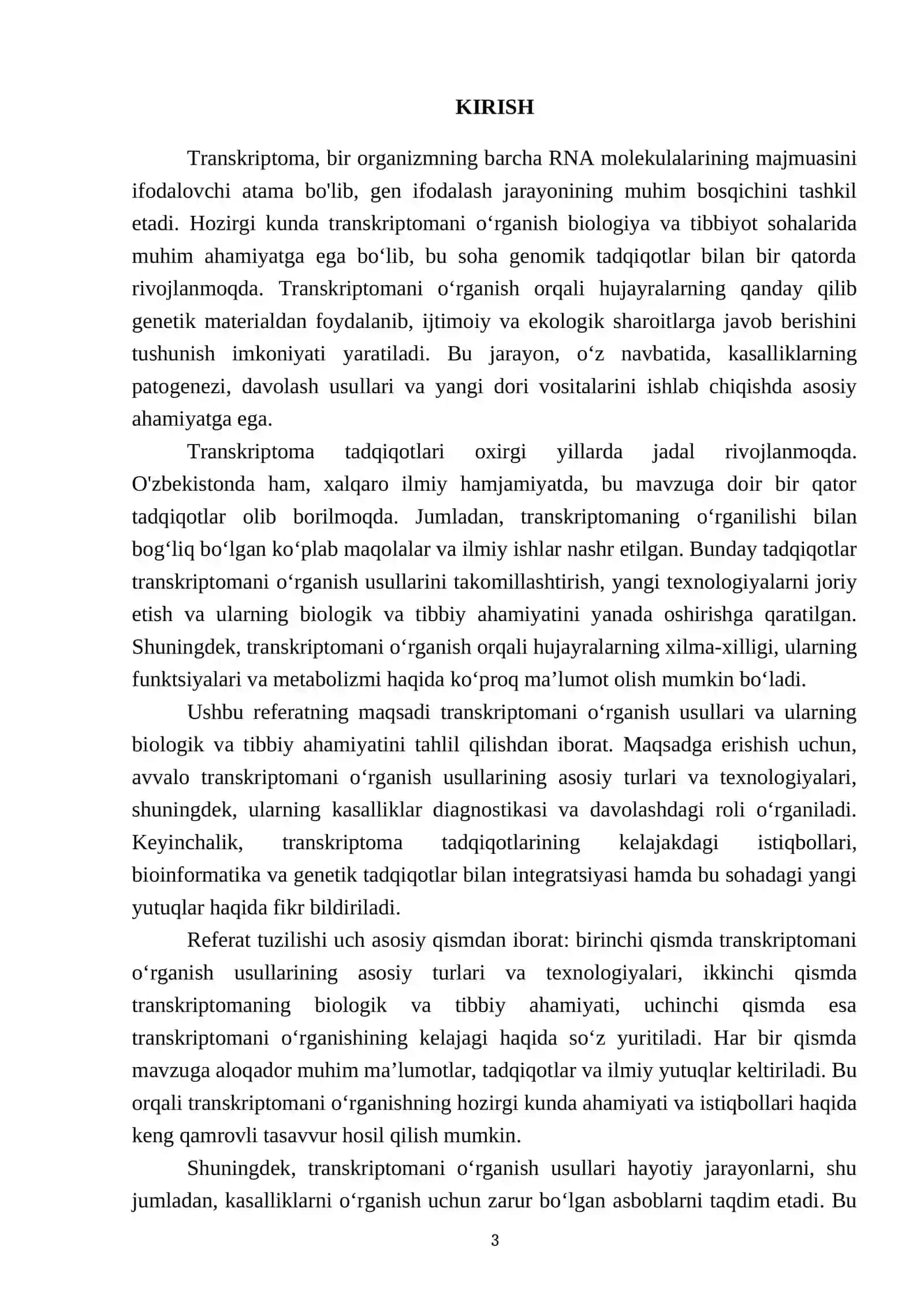 Transkriptomani o‘rganish usullari va ularning ahamiyati 3