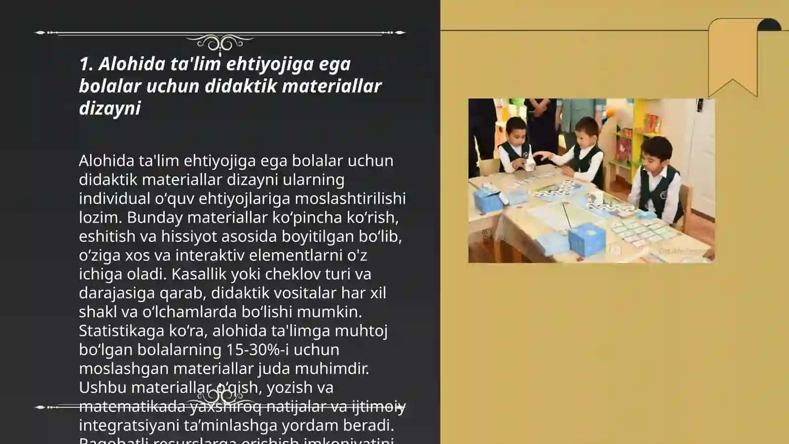Alohida ta'lim ehtiyojlari boʻlgan bolalar bilish jarayonlarini rivojlantirish bo'yicha didaktik materiallar tayyorlash 3