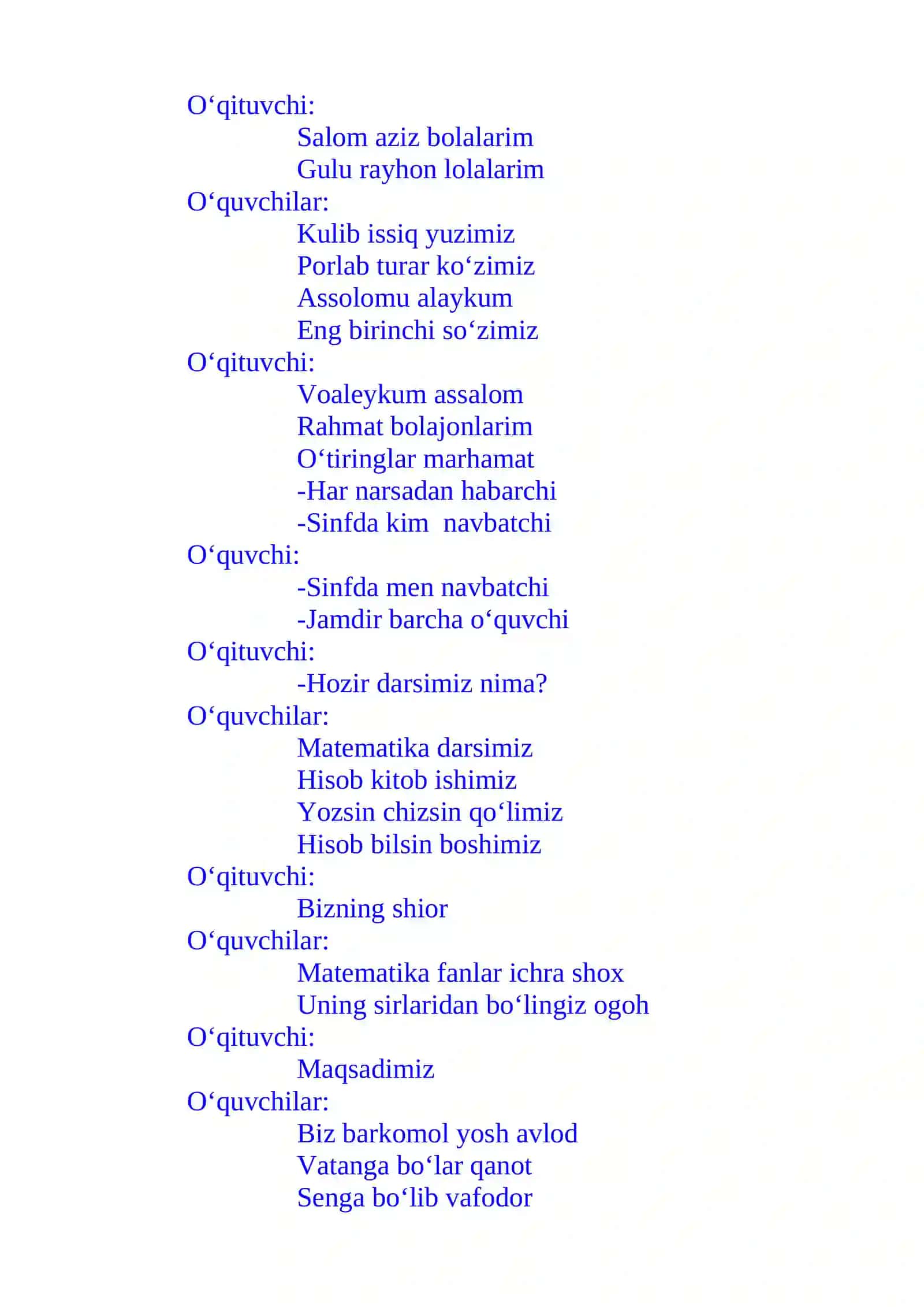 3-sinf matematika fanidan Harakat va tezlik 4-chorak uchun dars ishlanma 3
