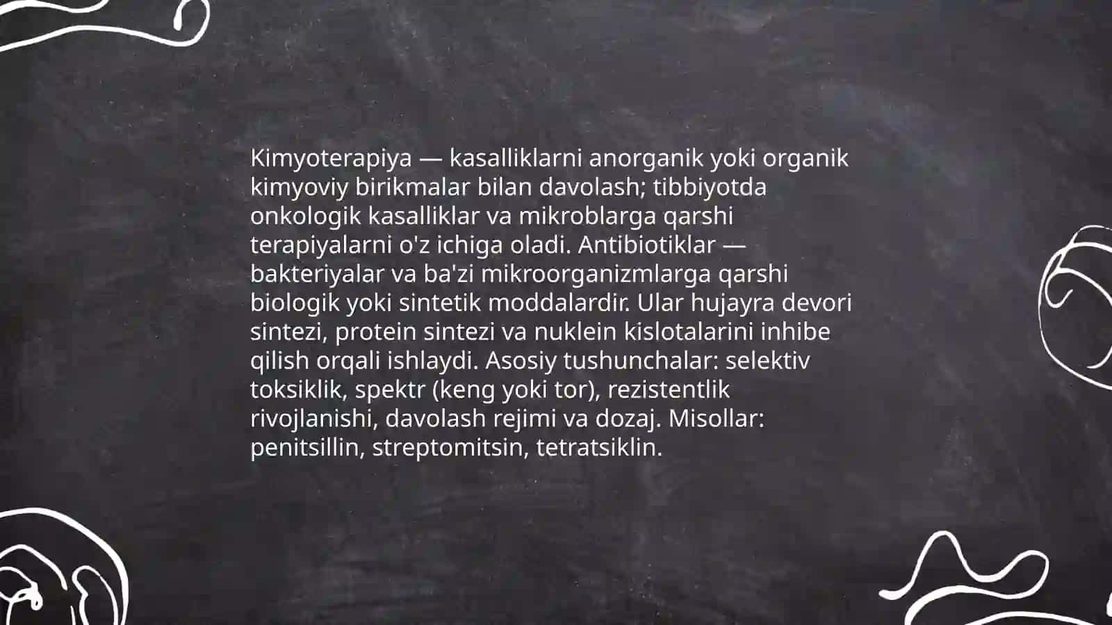 Kimyoterapiya va Antibiotiklar tasnifi 3