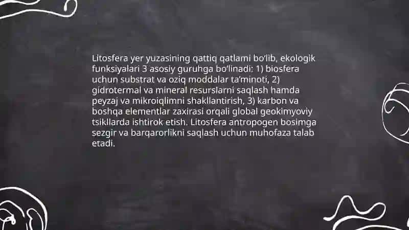 Litosferaning Ekologik Funksiyasi 3