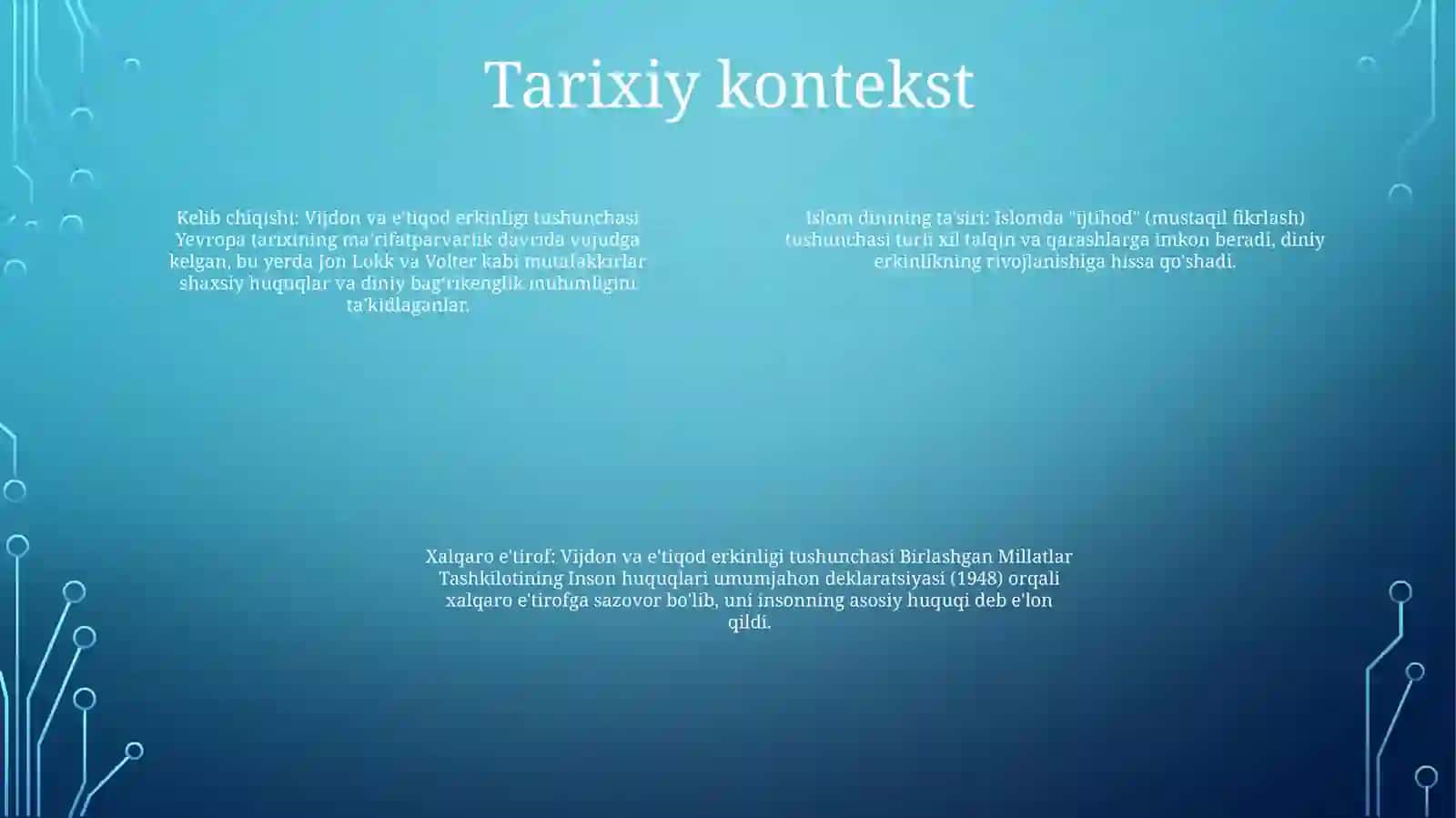Vijdon Va E'TiqodErkinliginingTarifi 3