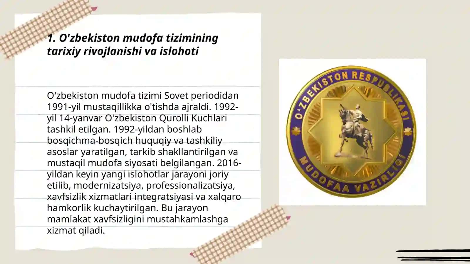 O'zbekiston mudofa tizimi taraqqiyoti va mamlakat xavfsizligini mustahkamlashdagi ahamiyati 3