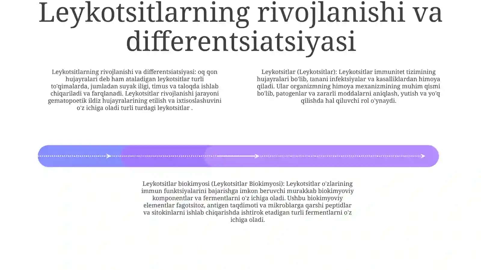Leykotsitlar, Leykotsitlar Biokimyosi 3