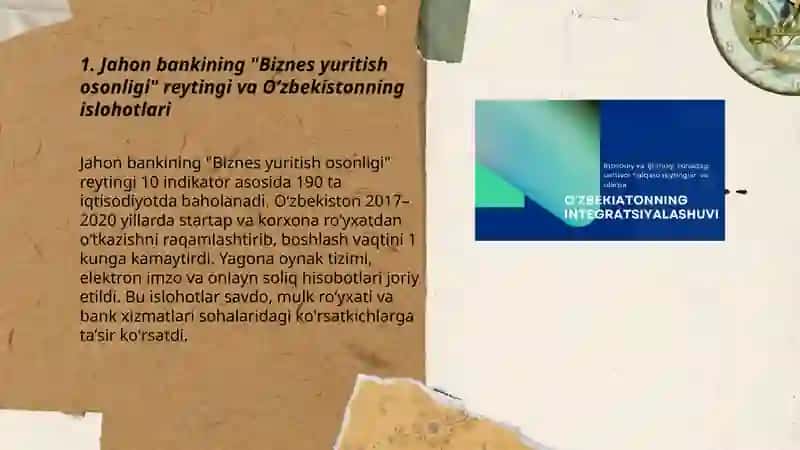 Iqtisodiy va ijtimoiy sohadagi ustivor xalqaro reytinglar va ularga Oʻzbekistonning xalqaro integratsiyalashuvi 3