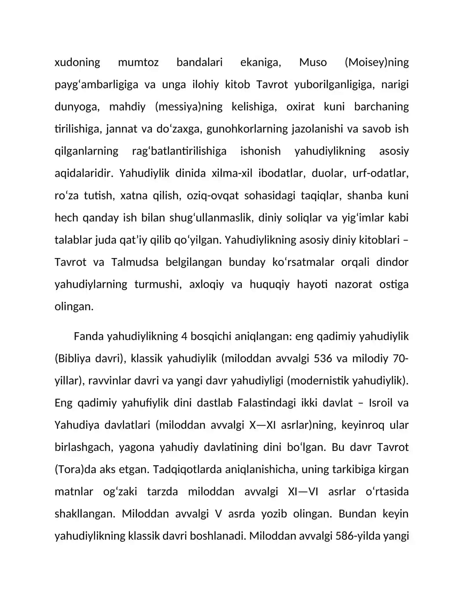 Yahudiylikning vujudga kelishi va ta’limoti 3