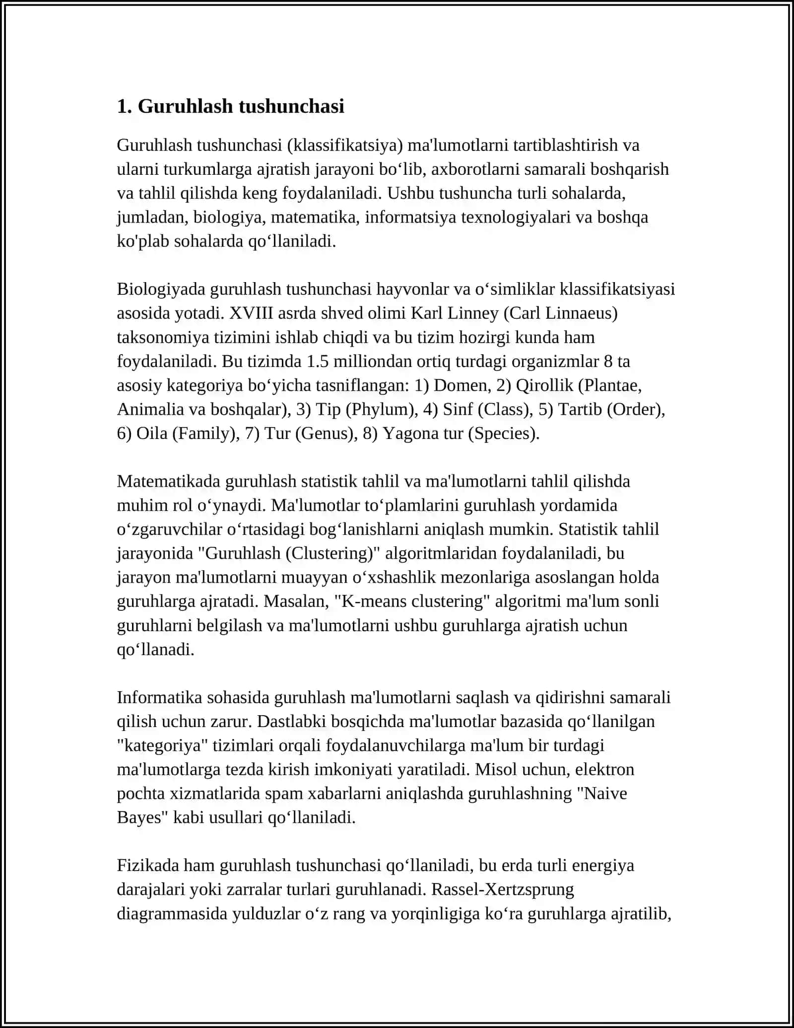 Guruhlashning belgilari 3