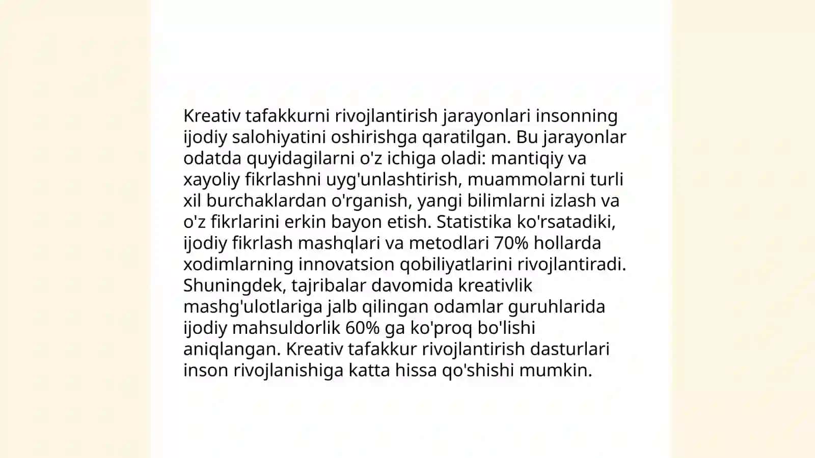 Bo'lajak mutaxassislarda kreativlikni shakllantirish yo'nalishlari 3