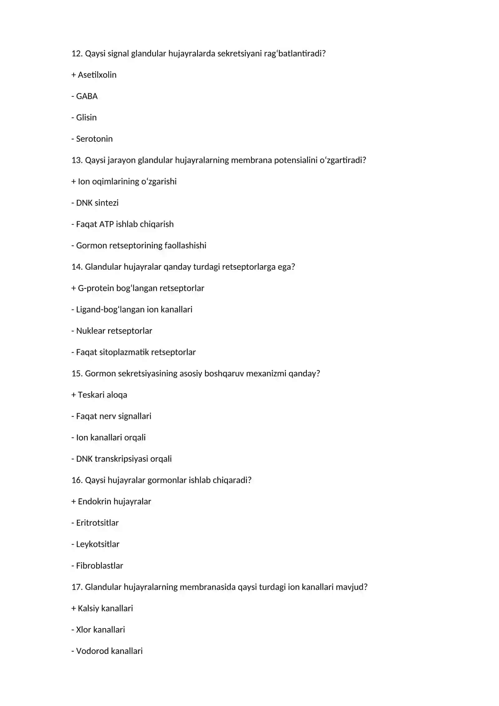 Glandulyar to’qimalarning elektrofiziologiyasi 3