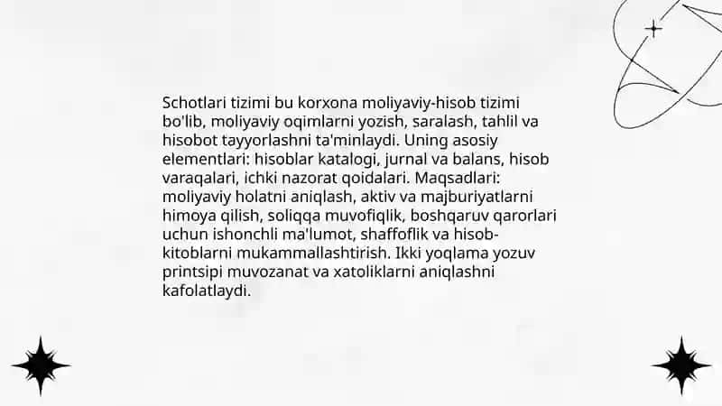 Schotlari tizimi va ikki yoqlama yozuv 3