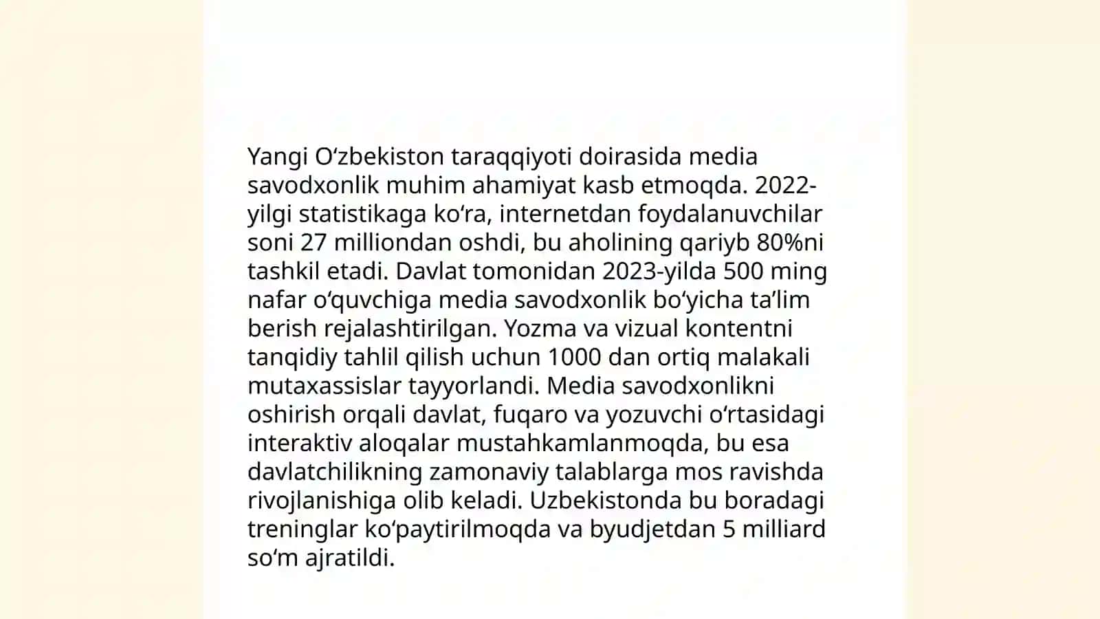 Media savodxonlik va axborot madaniyati fanlari 3