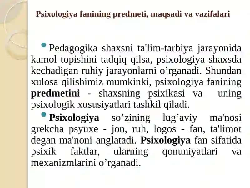 psixologiya fanining predmeti va rivojlanish tarixi 3